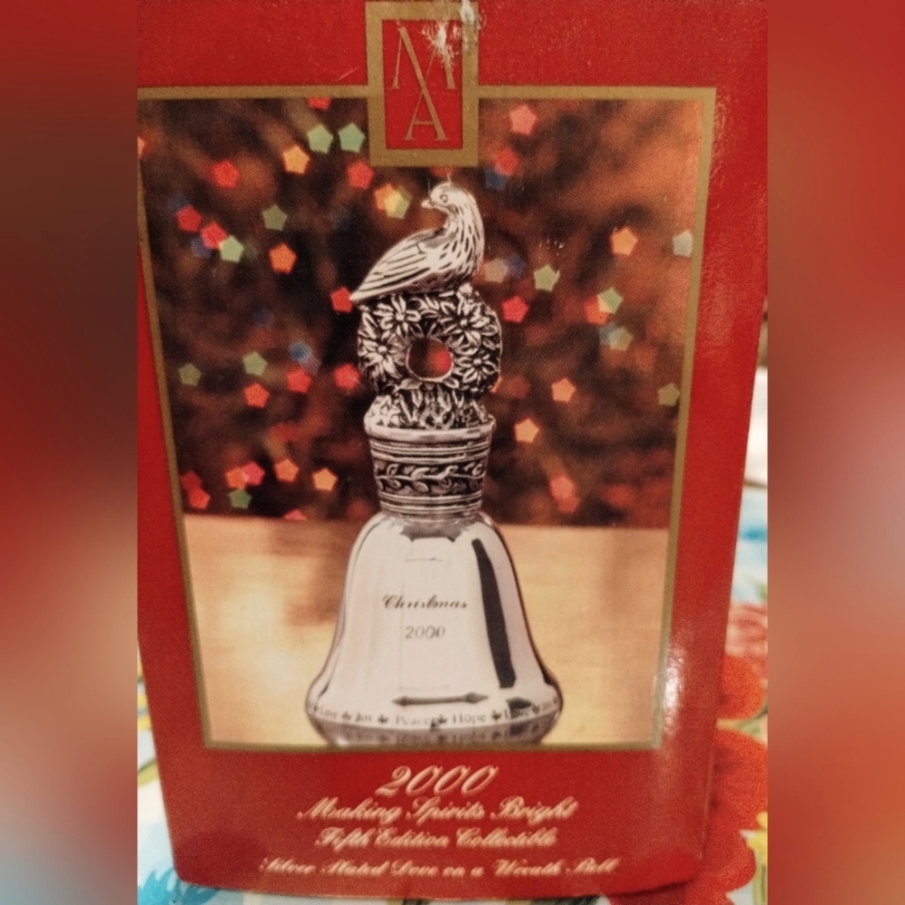 Silver Dove Bell-Madison Avenue Silver Plated Holiday Bell-2000